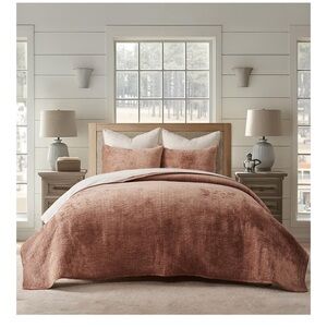 Evergrace Elegant Terracotta Velvet Bedding Set